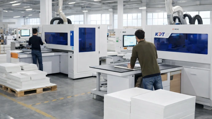 Factory workers inspecting manufactured components on a production line in a modern manufacturing facility.