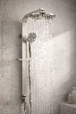 Brushed Nickel Sliding Bar Shower Set